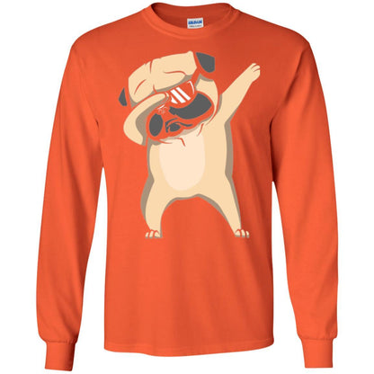 Dog Lover T-shirt Dabbing Pug T-shirt Orange