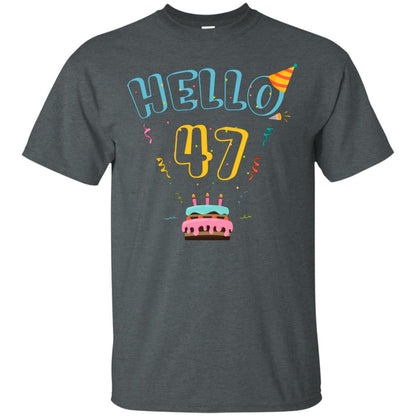 Hello 47 Forty Seven 47th 1971s Birthday Gift Shirt Dark Heather