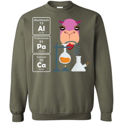 Al-pa-ca Funny Element Chemistry Alpaca Lover Shirt Military Green