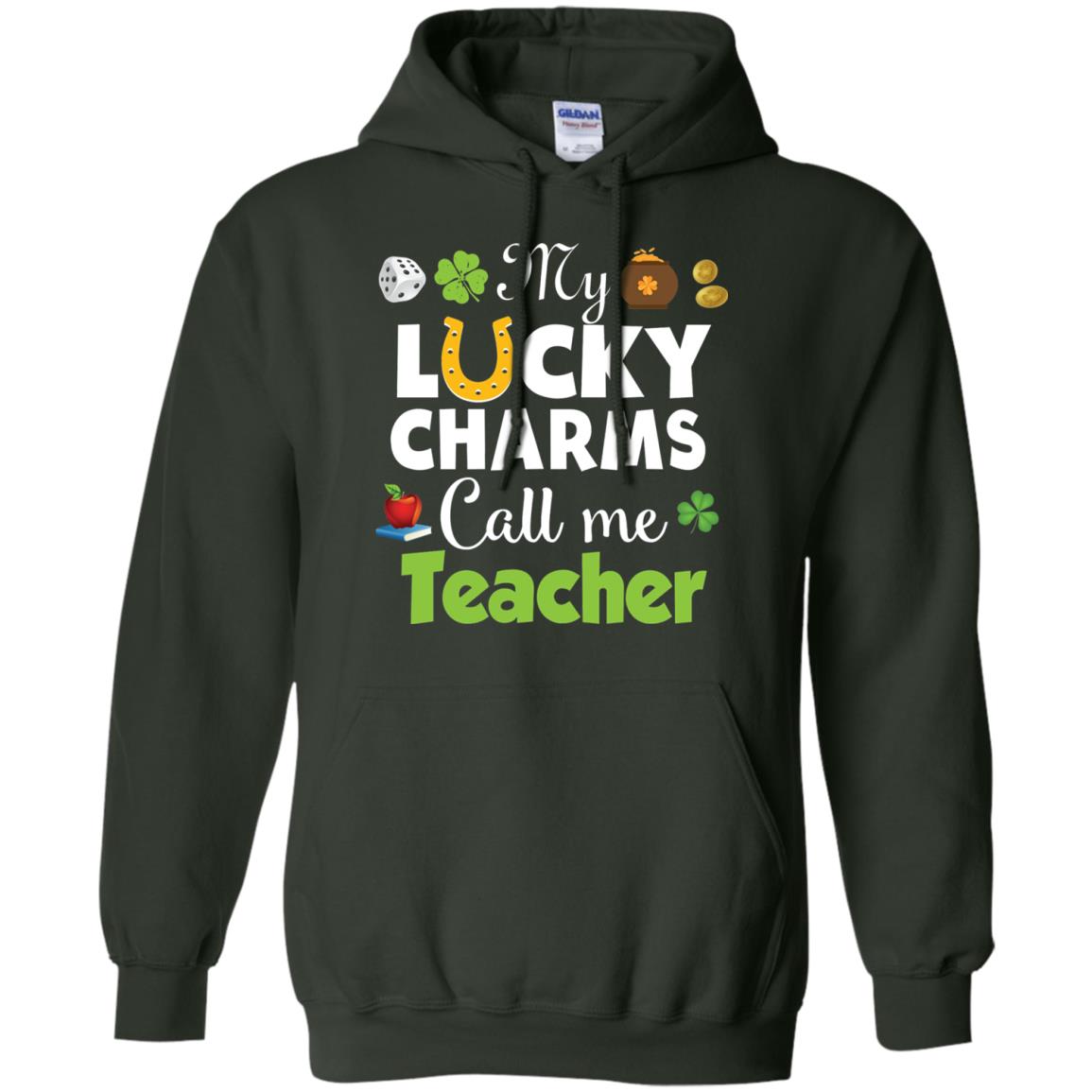 My Lucky Charms Call Me Teacher St Patricks Day T-shirt Forest Green