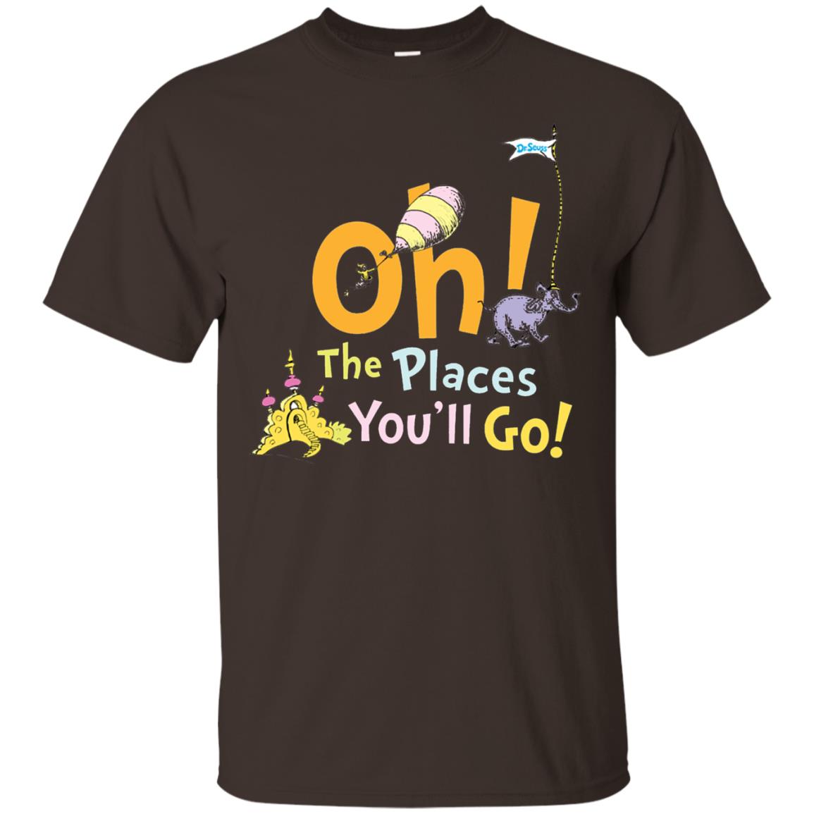 Read Across America Day T-shirt Dr. Seuss Oh The Places You_ll Go Dark Chocolate