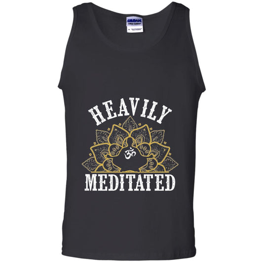 Funny Heavily Meditated Yoga Meditation T-shirt Black