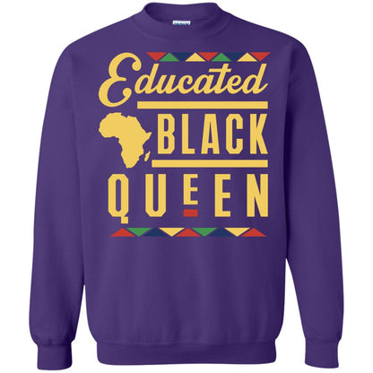 African American T-shirt Educated Black Queen Purple