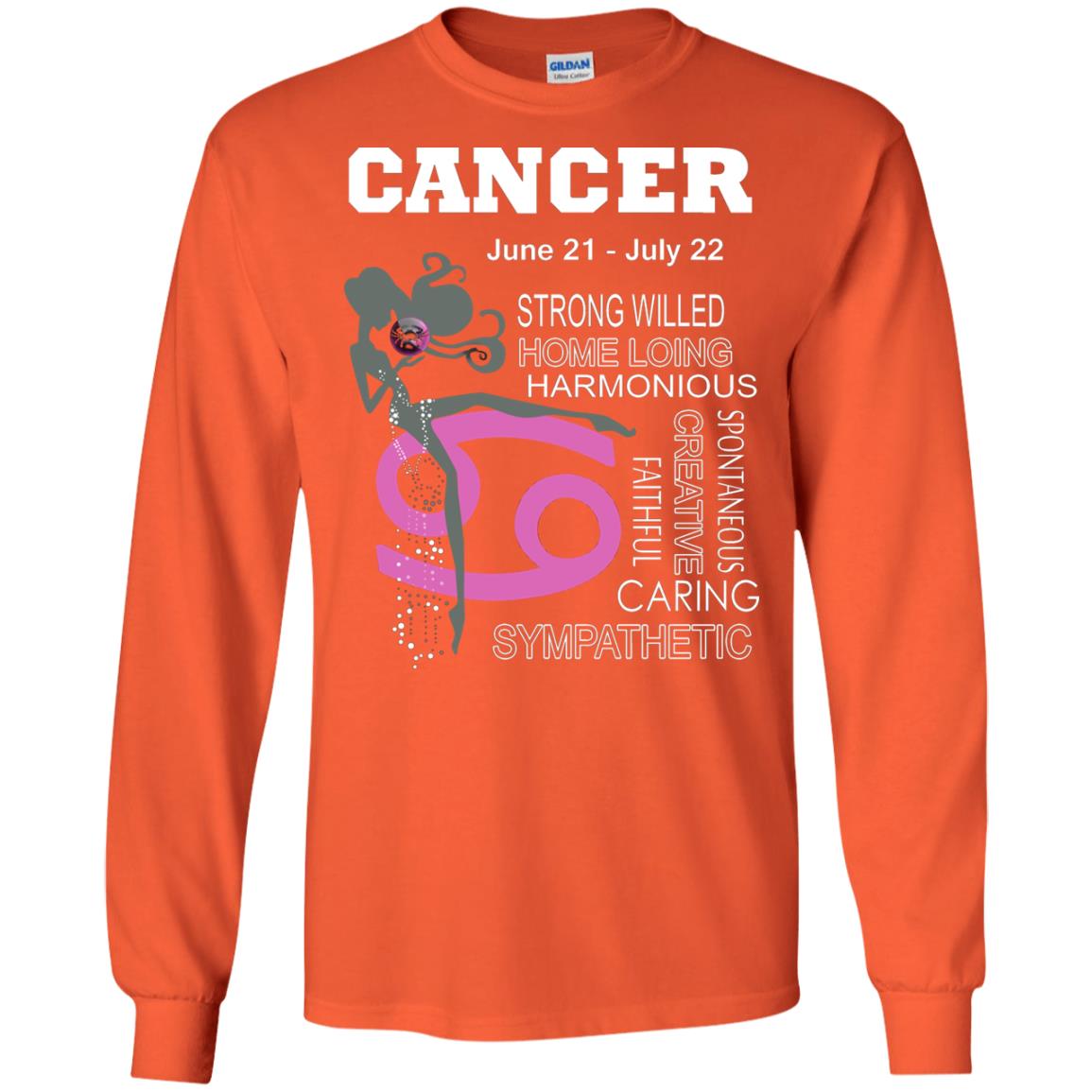 Cancer Strong Willed Home Loing Harmonious Faithful Creative Spontaneous Caring Sympathetic Orange