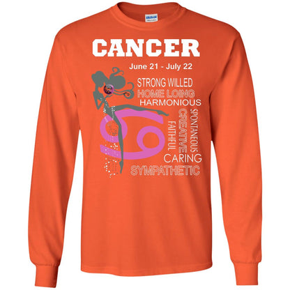 Cancer Strong Willed Home Loing Harmonious Faithful Creative Spontaneous Caring Sympathetic Orange