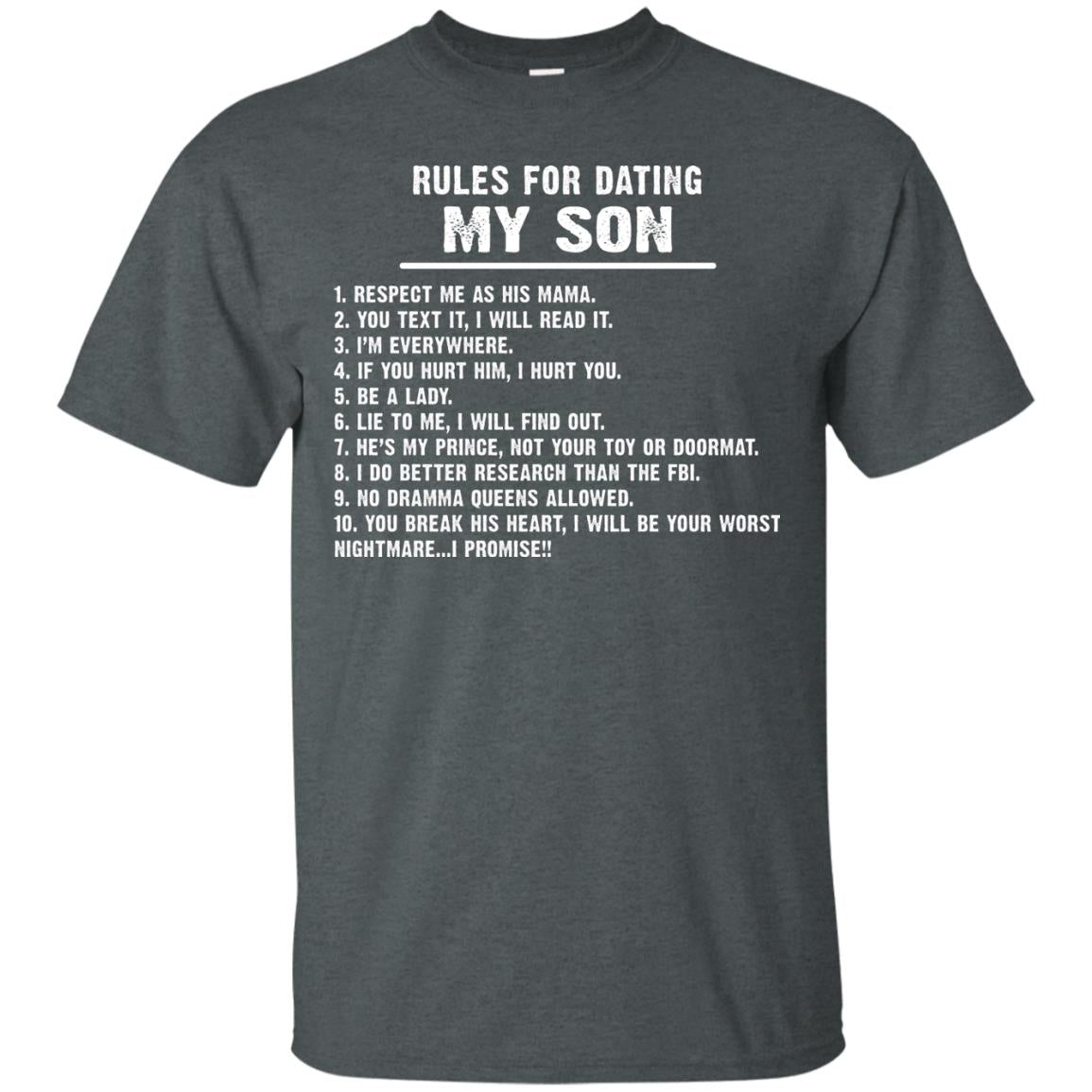 Rules For Dating My Son Daddy Shirt Dark Heather