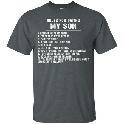 Rules For Dating My Son Daddy Shirt Dark Heather