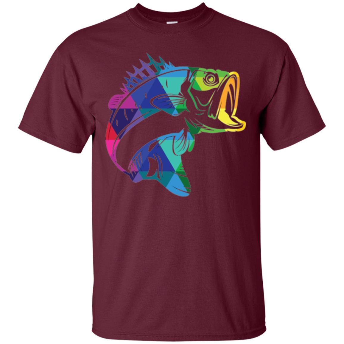 Fisherman T-shirt Fish For Bass Maroon