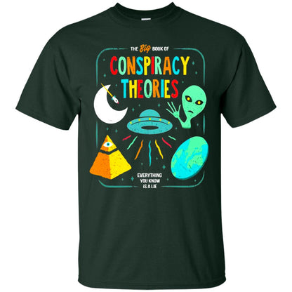 The Big Book Of Conspiracy Theories Funny Bookworm T-shirt Forest