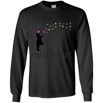 Autism Awareness T-shirt Embrace Differences T-shirt Black