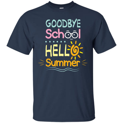 Goodbye School Hello Summer Last Day Of School Shirt Navy