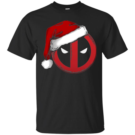 Christmas T-shirt Marvel Deadpool Icon Santa Hat Christmas Graphic Black