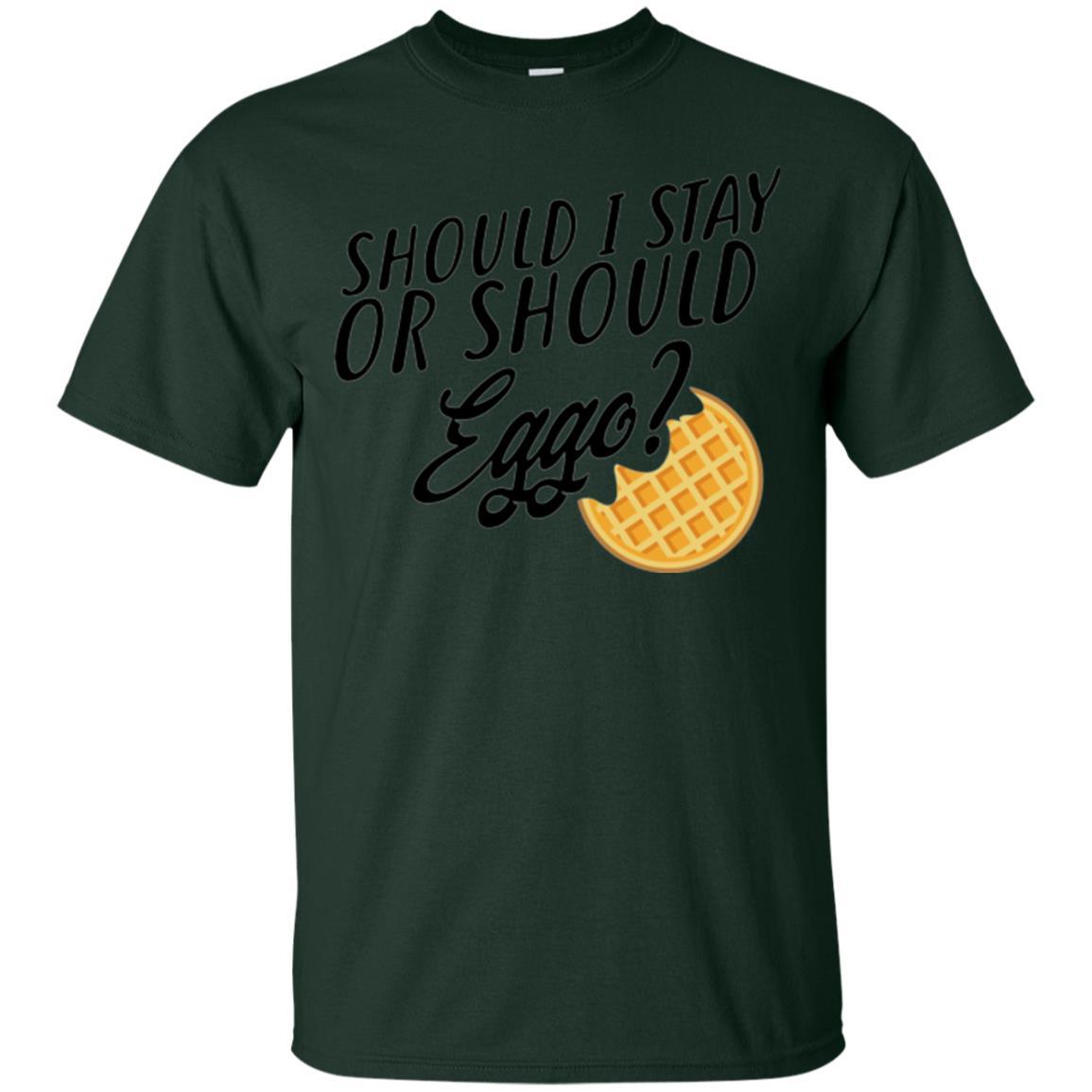 Waffle T-shirt Should I Stay Or Should Eggo T-shirt Forest Green