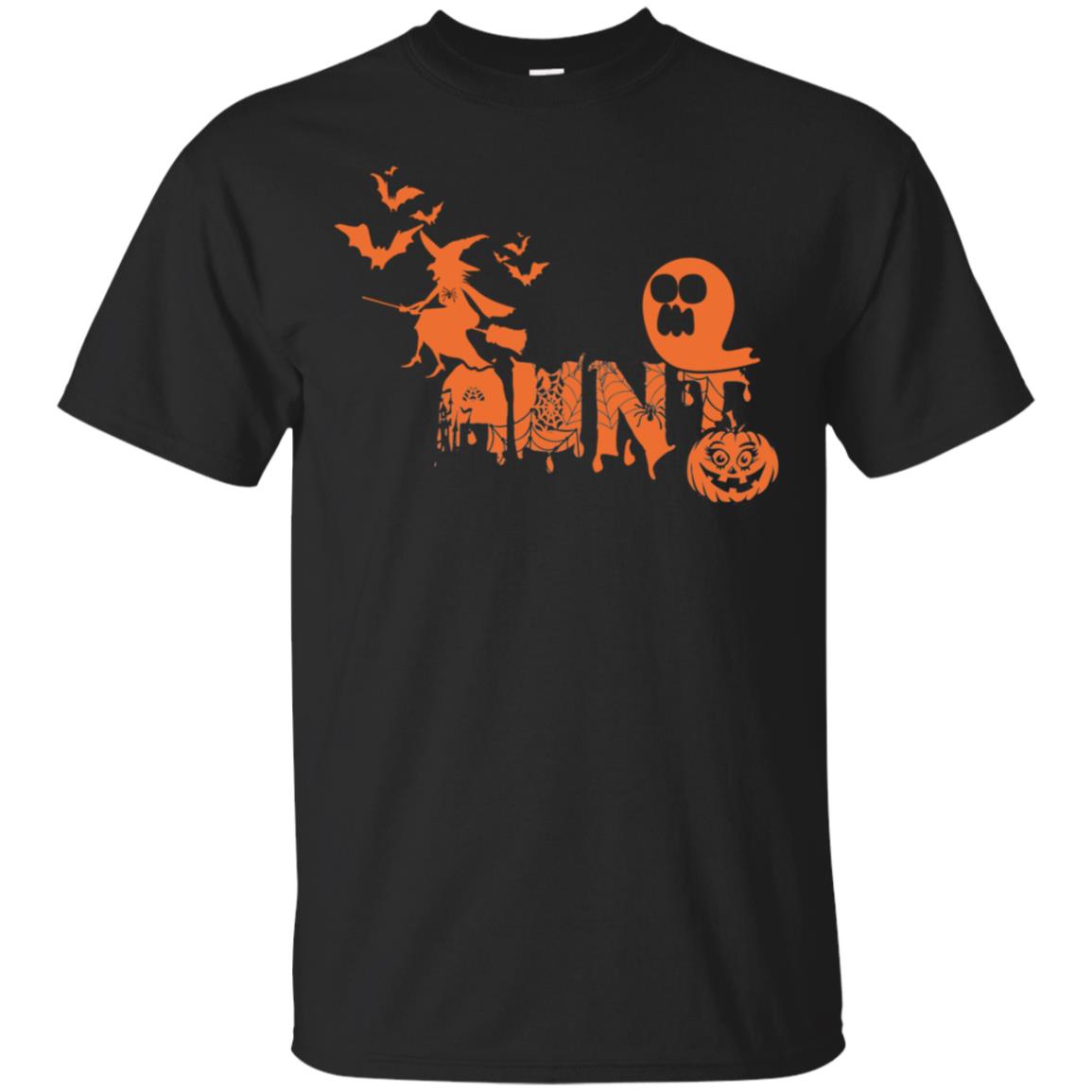 Halloween Pumpkin Aunt Auntie Family Shirt Black