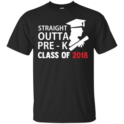Straight Outta Pre-k Class Of 2018 Preschool Graduation Shirt Black