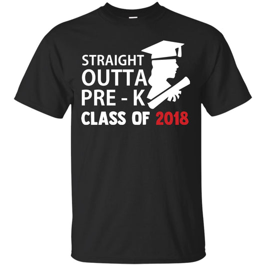 Straight Outta Pre-k Class Of 2018 Preschool Graduation Shirt Black