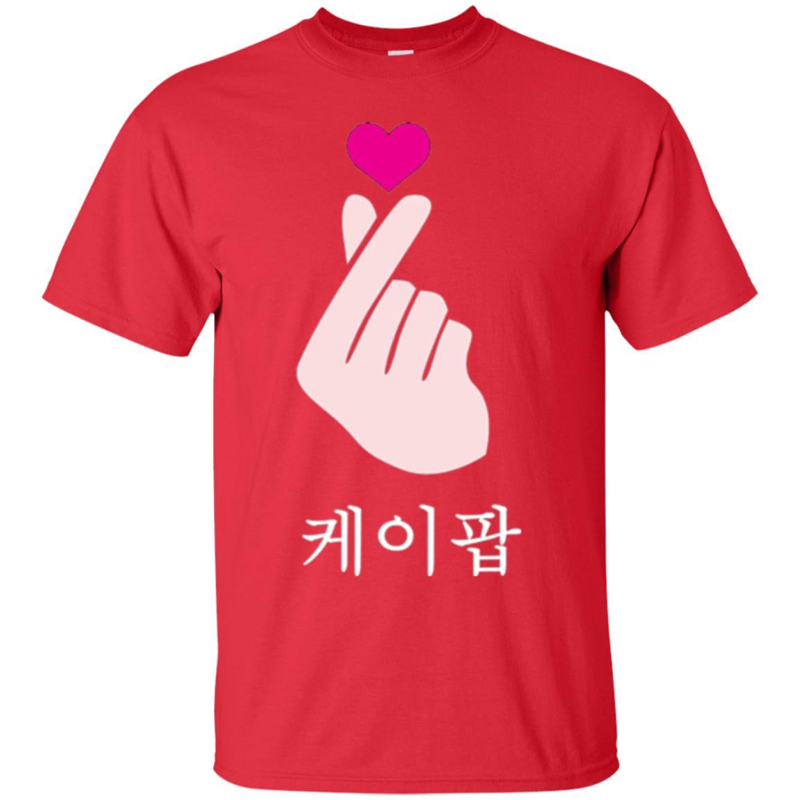 K-pop T-shirt Hand Symbol Cute Korean Music Red