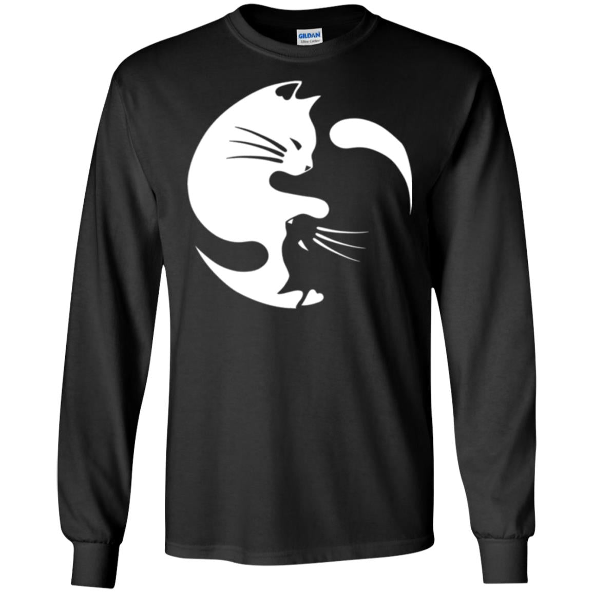 Ying Yang Cat T-shirt Black