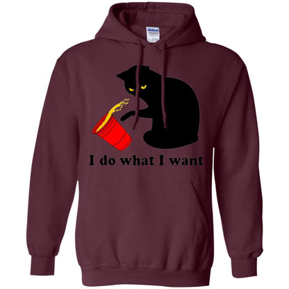 Cat Lover T-shirt I Do What I Want Maroon