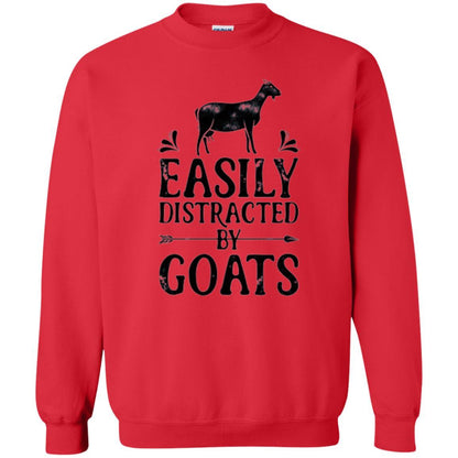Goat Lover T-shirt Easily Distracted By Goats Red