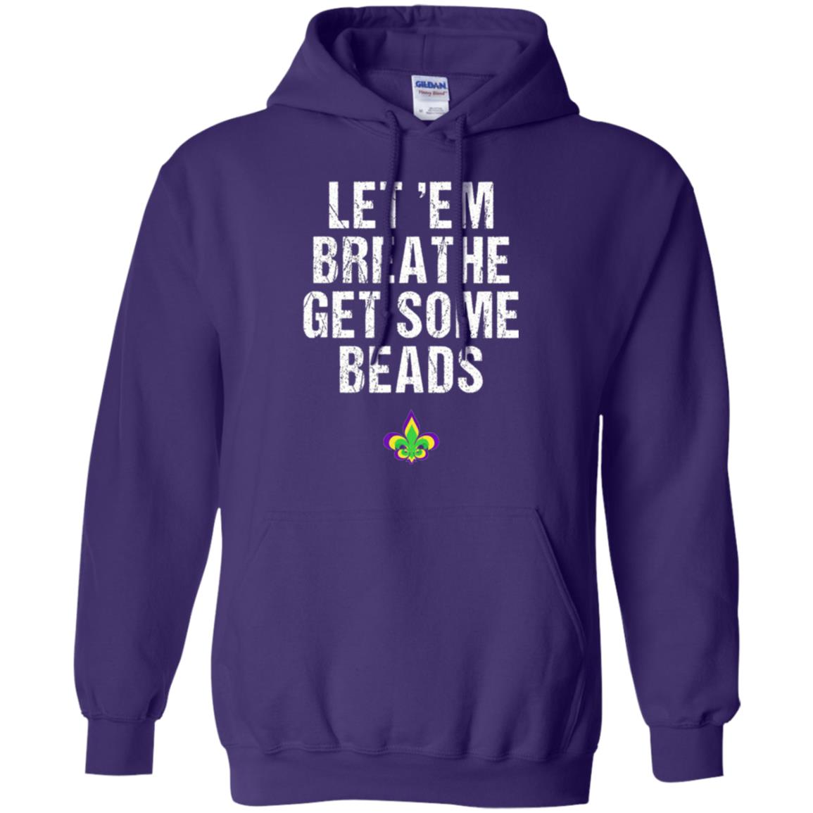 Mardi Gras T-shirt Let_em Breathe Get Some Beads Purple