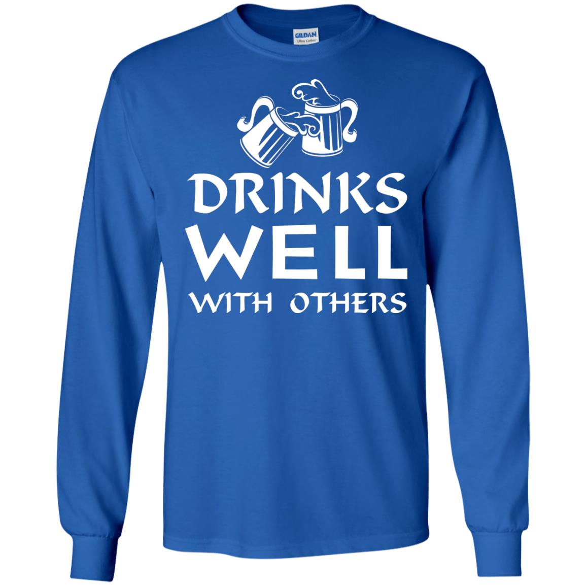 Drinks Well With Others St. Patrick_s Day T-shirt Royal