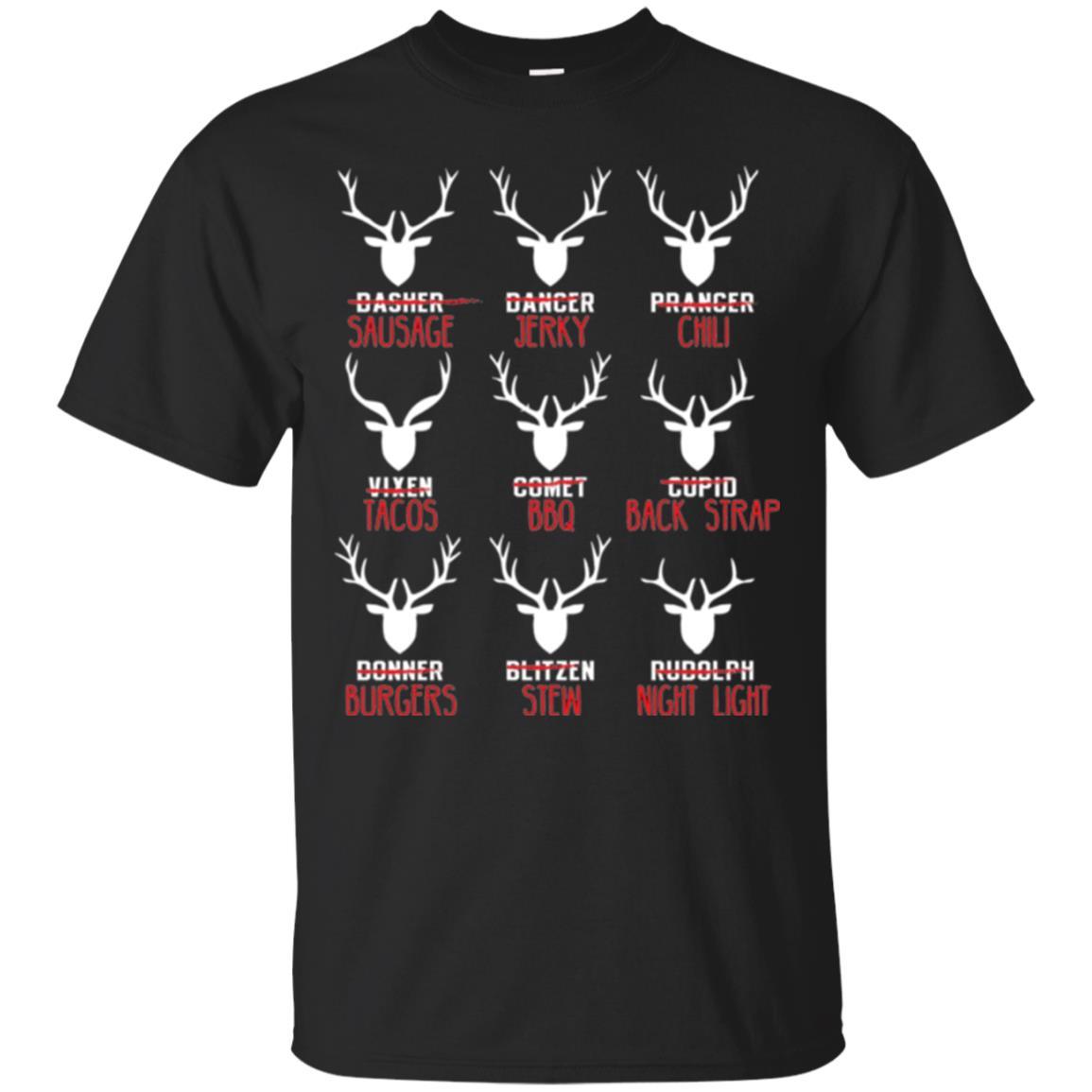 Christmas T-shirt Hunters All Of Santa's Reindeer Black