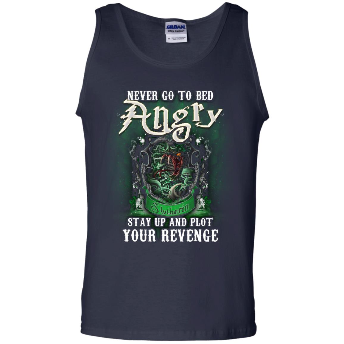 Never Go To Bed Angry Stay Up And Plot Your Revenge Slytherin House Harry Potter Shirt Navy