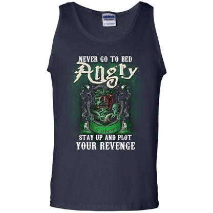 Never Go To Bed Angry Stay Up And Plot Your Revenge Slytherin House Harry Potter Shirt Navy