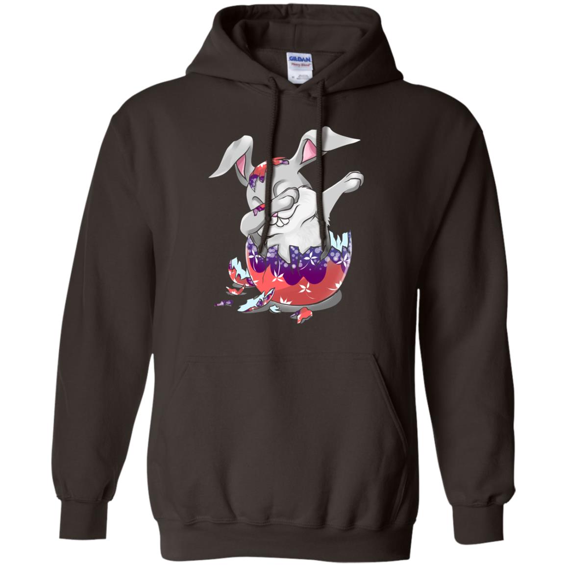 Funny Dabbing Bunny T-shirt For Kids Easter Gift Dark Chocolate
