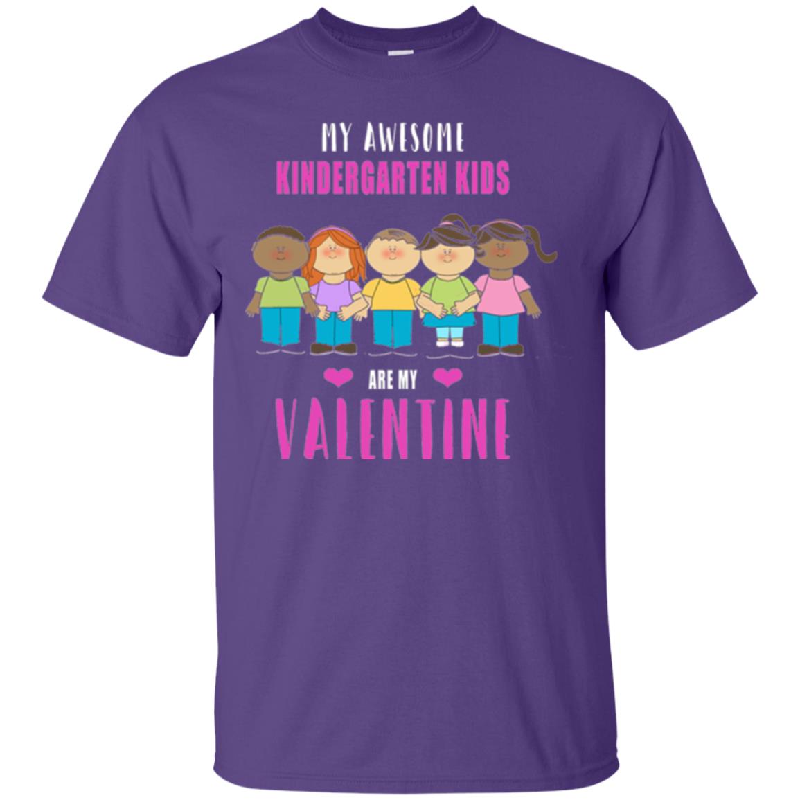 Kindergarten Teacher T-shirt My Awesome Kindergarten Kids Purple