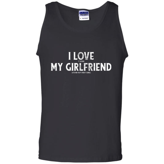 Funny Gamer T-shirt I Love My Girlfriend Lets Me Play Video Games Black