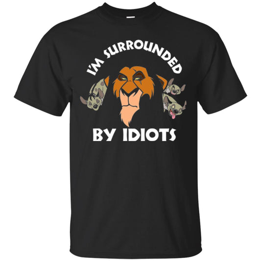 Disney Lion King T-shirt Scar Surrounded By Idiots Black