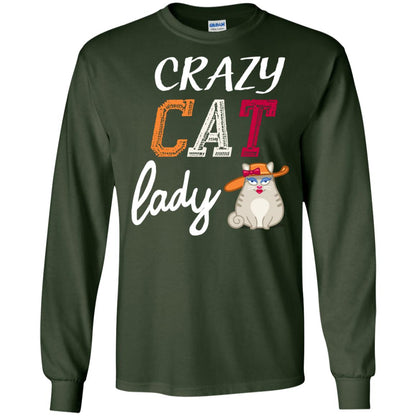 Crazy Cat Lady Chicken Shirt For Girls Womens Forest Green