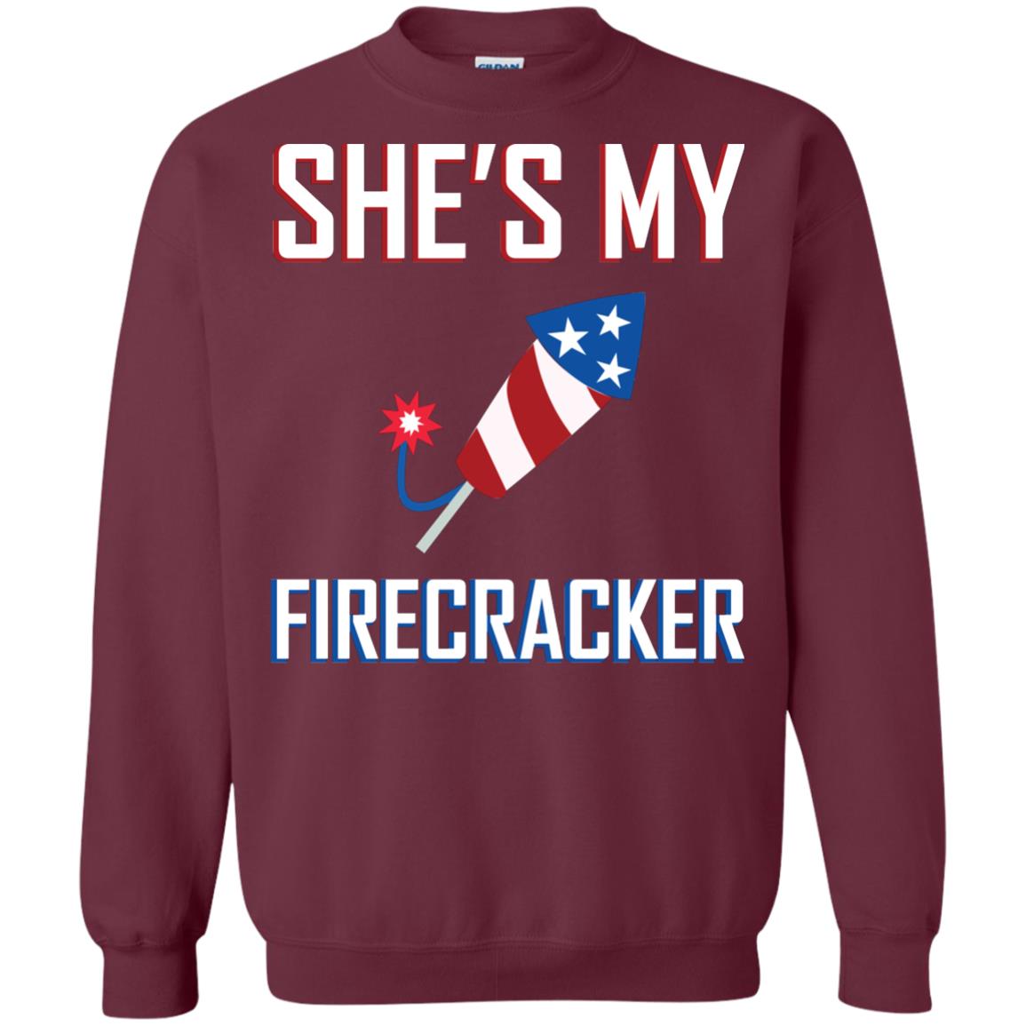 She_s My Firecracker Shirt For Mens Maroon