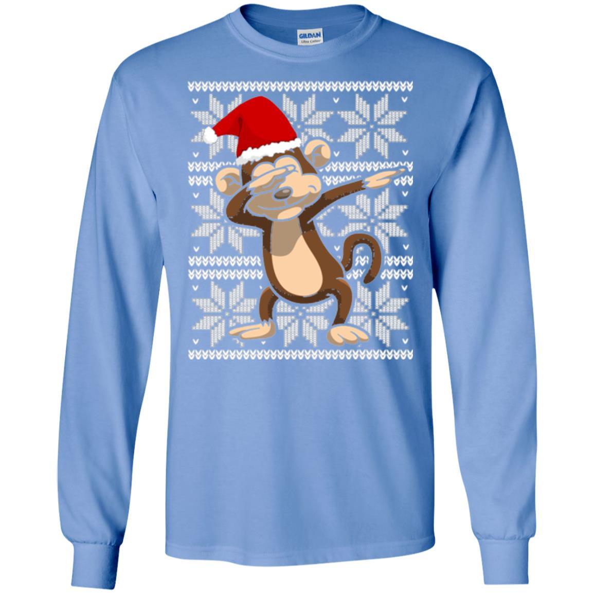 Christmas T-shirt Dabbing Monkey Carolina Blue
