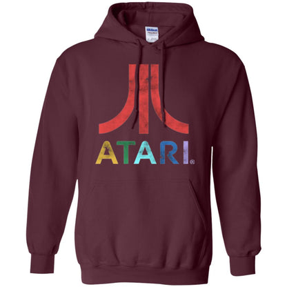 Colorful Retro Atari Gaming Logo T-shirt Maroon