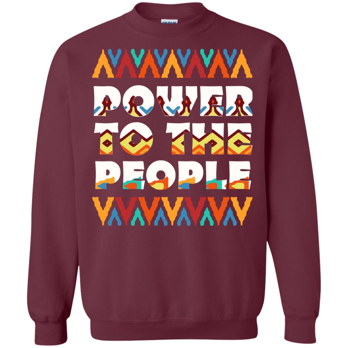 African American T-shirt Power To The People Maroon