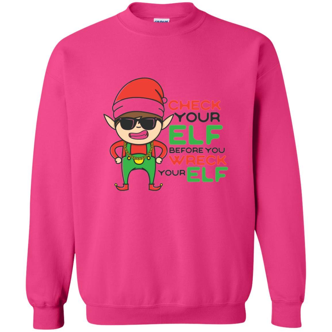 Christmas T-shirt Check Your Elf Before You Wreck Your Elf Heliconia
