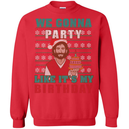Brithday T-shirt We Gonna Party Like It's My Birthday Red