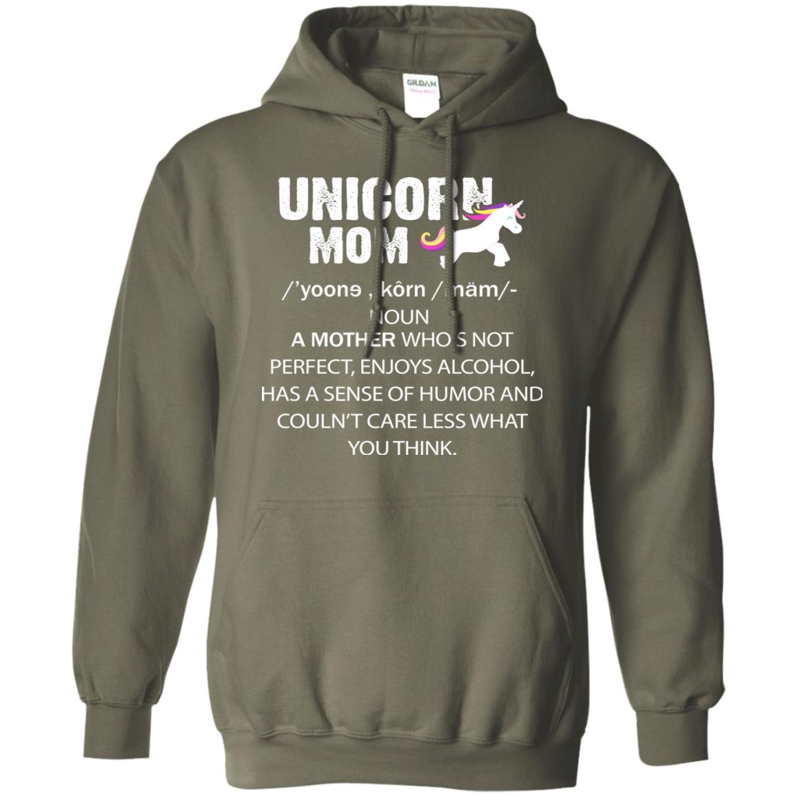 Unicorn Mom Shirt Military Green