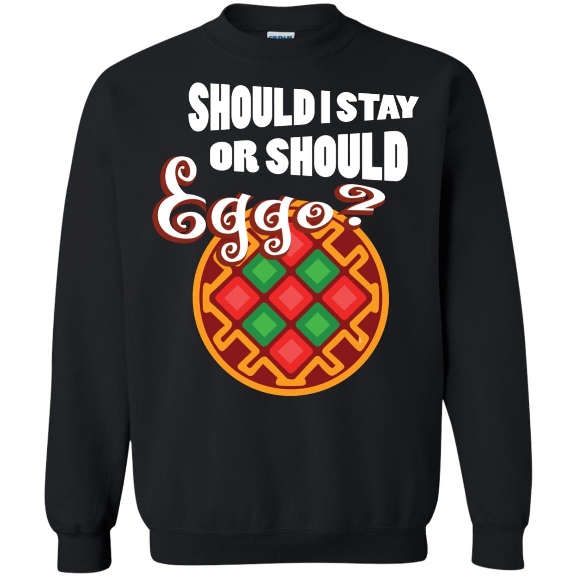 Waffle Lover T-shirt Should I Stay Or Should Eggo Black