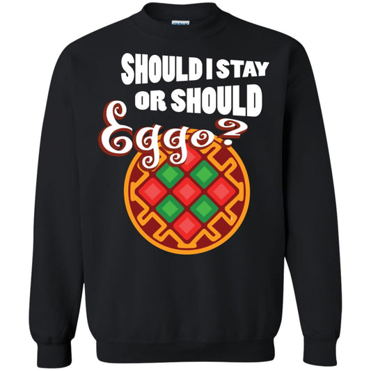 Waffle Lover T-shirt Should I Stay Or Should Eggo Black
