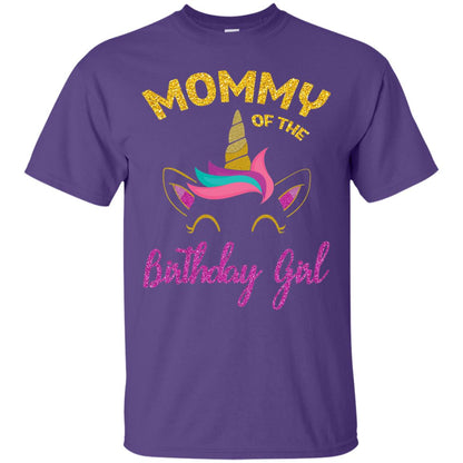 Mommy Of The Unicorn Birthday Girl T-shirt Purple