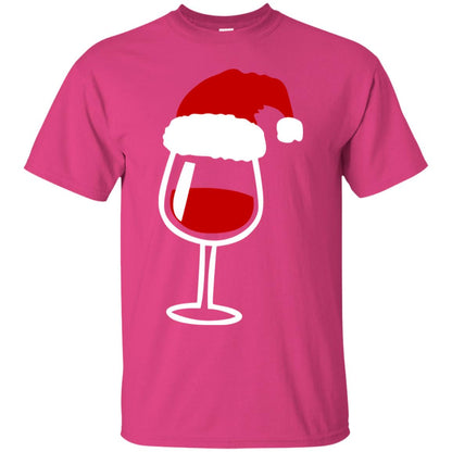 Twinkle Red Wine Glass Santa Hat X-mas Gift Shirt Heliconia