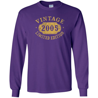 Brithday T-shirt Vintage 2005 Limited Edition Purple