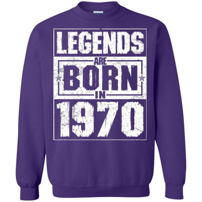 Brithday T-shirt Legends Are Born In 1970 Purple