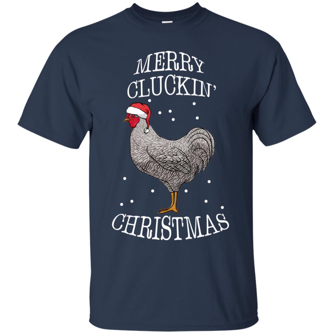Merry Clucking Christmas Gift 2018 Shirt Navy