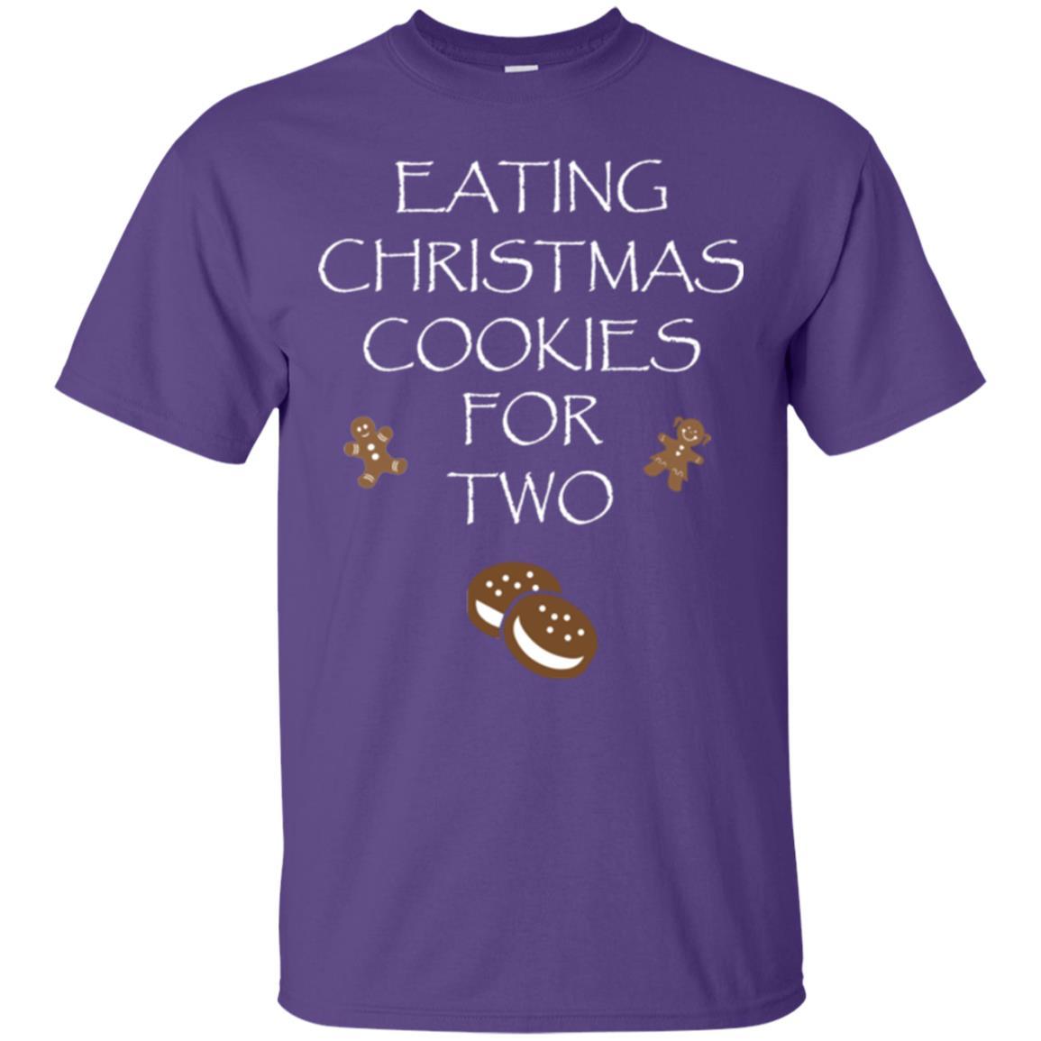 Christmas T-shirt Eating Christmas Cookies For Two Purple