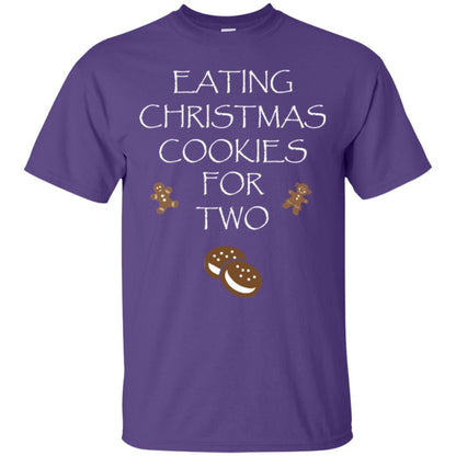 Christmas T-shirt Eating Christmas Cookies For Two Purple